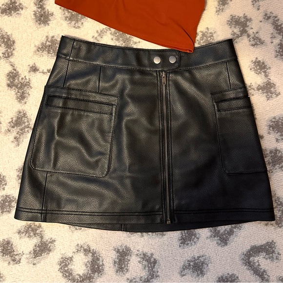 Free People Faux Leather Mini Skirt - Picture 4 of 11